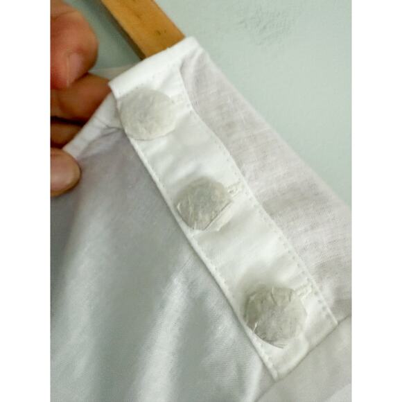 J.Crew Factory | NWT Linen-blend button-shoulder shirt in White | Sz M - Picture 5 of 10